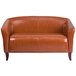 Flash Furniture 111-2-CG-GG Hercules Imperial Cognac Leather Loveseat with Wooden Feet Main Thumbnail 3
