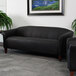 Flash Furniture 111-3-BK-GG Hercules Imperial Black Leather Sofa with Wooden Feet Main Thumbnail 1