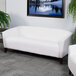 Flash Furniture 111-3-WH-GG Hercules Imperial White Leather Sofa with Wooden Feet Main Thumbnail 1