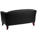 Flash Furniture 111-2-BK-GG Hercules Imperial Black Leather Loveseat with Wooden Feet Main Thumbnail 3