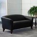 Flash Furniture 111-2-BK-GG Hercules Imperial Black Leather Loveseat with Wooden Feet Main Thumbnail 1