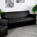 Flash Furniture 222-3-BK-GG Hercules Majesty Black Leather Sofa with Aluminum Feet Main Thumbnail 1