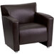 Flash Furniture 222-1-BN-GG Hercules Majesty Brown Leather Chair with Aluminum Feet Main Thumbnail 2