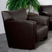 Flash Furniture 222-1-BN-GG Hercules Majesty Brown Leather Chair with Aluminum Feet Main Thumbnail 1