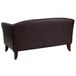 Flash Furniture 111-2-BN-GG Hercules Imperial Brown Leather Loveseat with Wooden Feet Main Thumbnail 3