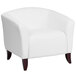 Flash Furniture 111-1-WH-GG Hercules Imperial White Leather Chair with Wooden Feet Main Thumbnail 1