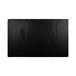 A black rectangular faux black slate melamine serving board with a white border.