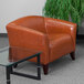 Flash Furniture 111-1-CG-GG Hercules Imperial Cognac Leather Chair with Wooden Feet Main Thumbnail 5