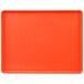 An orange rectangular tray with a white border.