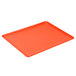 A citrus orange rectangular tray with rounded corners.