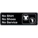 No Shirt, No Shoes, No Service Sign - Black and White, 9" x 3" Main Thumbnail 2