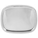 A stainless steel oblong serving tray with a silver finish.