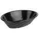 HS Inc. HS1048 9" x 5 1/2" x 2" Charcoal Oval Weave Polyethylene Basket - 24/Case Main Thumbnail 4