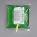 A green Kutol plastic bag filled with green liquid soap.