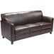 Flash Furniture BT-827-3-BN-GG Hercules Diplomat Brown Leather Sofa with Wooden Feet Main Thumbnail 1