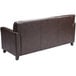 Flash Furniture BT-827-3-BN-GG Hercules Diplomat Brown Leather Sofa with Wooden Feet Main Thumbnail 2