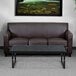 Flash Furniture BT-827-3-BN-GG Hercules Diplomat Brown Leather Sofa with Wooden Feet Main Thumbnail 3
