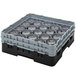 Cambro 20S434110 Camrack 5 1/4" High Customizable Black 20 Compartment Glass Rack Main Thumbnail 1