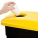 Continental 7316YW Yellow Rectangular Wall Hugger Recycle Bottle / Can Lid Main Thumbnail 1