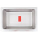 A silver rectangular APW Wyott countertop food warmer with a red label.