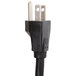 A black power cord with a white plug for an APW Wyott Countertop Food Cooker / Warmer.