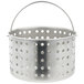 A silver stainless steel Vollrath boiler/fryer basket with holes.
