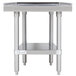 Advance Tabco ES-242 24" x 24" Stainless Steel Equipment Stand with Stainless Steel Undershelf Main Thumbnail 2