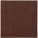 A close-up of a Hoffmaster Chocolate Brown square paper napkin.