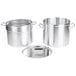 A Vollrath Wear-Ever aluminum double boiler set with two large pots and a silver lid.