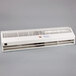 A white rectangular Curtron Air-Pro air curtain with a label on it.