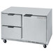 Beverage-Air UCRD60AHC-2 60" Compact Undercounter Refrigerator with 1 Door and 2 Drawers Main Thumbnail 1