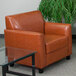 Flash Furniture BT-827-1-CG-GG Hercules Diplomat Cognac Leather Chair with Wooden Feet Main Thumbnail 1