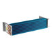 An Avantco blue and silver evaporator coil with copper coils.