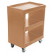 Cambro BC225157 Coffee Beige Three Shelf Service Cart - 28" x 16" x 32 1/4" Main Thumbnail 2
