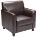 Flash Furniture BT-827-1-BN-GG Hercules Diplomat Brown Leather Chair with Wooden Feet Main Thumbnail 2