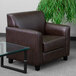 Flash Furniture BT-827-1-BN-GG Hercules Diplomat Brown Leather Chair with Wooden Feet Main Thumbnail 1