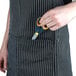 Chef Revival Pinstripe Poly-Cotton Customizable Bib Apron with 1 Pocket - 38" x 29" Main Thumbnail 6