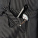 Chef Revival Pinstripe Poly-Cotton Customizable Bib Apron with 1 Pocket - 38" x 29" Main Thumbnail 3