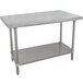 Advance Tabco VSS-246 24" x 72" 14 Gauge Stainless Steel Work Table with Stainless Steel Undershelf Main Thumbnail 1