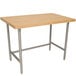 Advance Tabco TH2S-244 Wood Top Work Table with Stainless Steel Base - 24" x 48" Main Thumbnail 1
