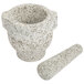 A Fox Run granite mortar and pestle set on a white background.