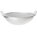 A silver stainless steel Town Cantonese wok serving dish with handles.