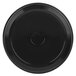 A black plastic round catering tray with a round center.