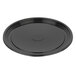 A black WNA Comet round catering tray with a round edge.