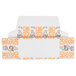 A white 1/2 lb. Thanksgiving candy box with orange and brown designs.