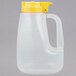 Tablecraft PP64Y Option 64 oz. Dispenser Jar with Yellow Top Main Thumbnail 2