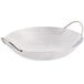 A Thunder Group stainless steel wok serving dish with handles.