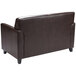 Flash Furniture BT-827-2-BN-GG Hercules Diplomat Brown Leather Loveseat with Wooden Feet Main Thumbnail 3