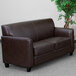 Flash Furniture BT-827-2-BN-GG Hercules Diplomat Brown Leather Loveseat with Wooden Feet Main Thumbnail 1