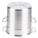An aluminum Thunder Group double boiler with two handles.